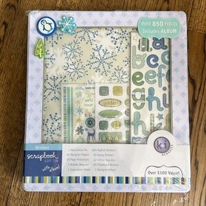 KI Memories Winter Scrapbook Gift Tin New in Package Over 850 pieces album
